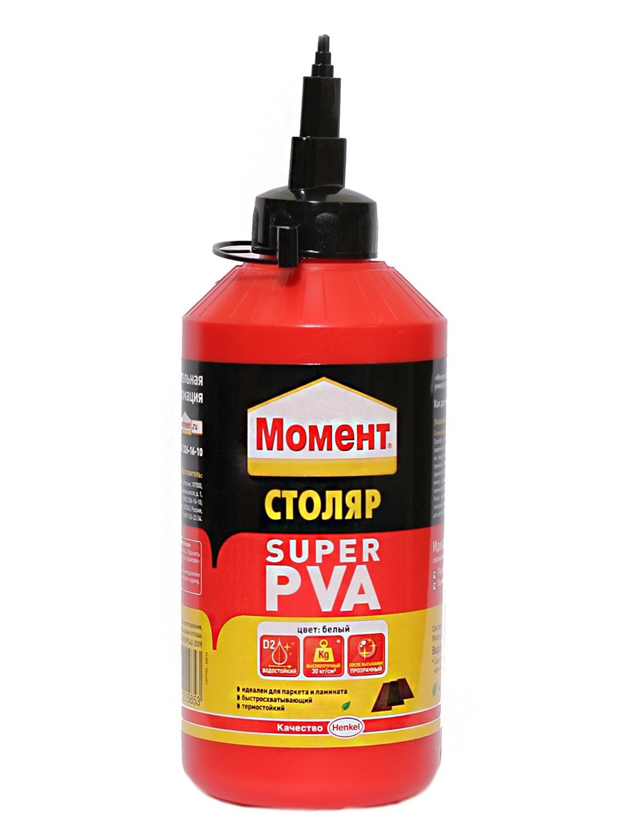 Клей pva super момент цвет белый момент 750г