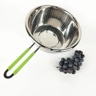 Дуршлаг из нержавейки с длинной ручкой 26см