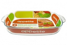Форма стеклянная овальная с ручками 34х22х6см/2,4л  ТМ Appetite