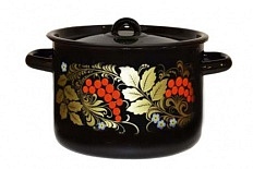 Кастрюля эмалированная с рисунком  4,5л. (черный)  -  1с17с