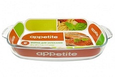 Форма стекл прям 28х18х5см/1,5л с руч ТМ Appetite