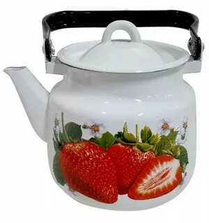 Чайник эмалированный КЛУБНИКА САДОВАЯ 3,5л.