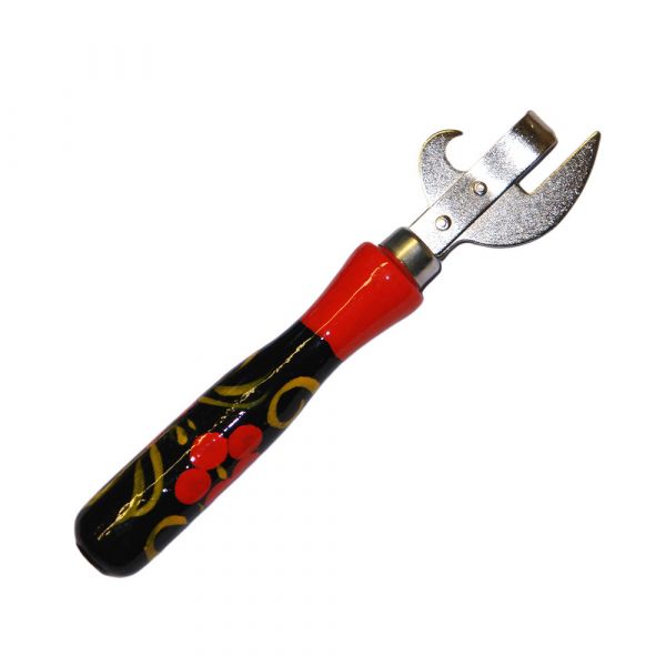 Консервный нож (открывашка) деревянной ручкой С ЗАКЛЕПКАМИ ХОХЛОМА