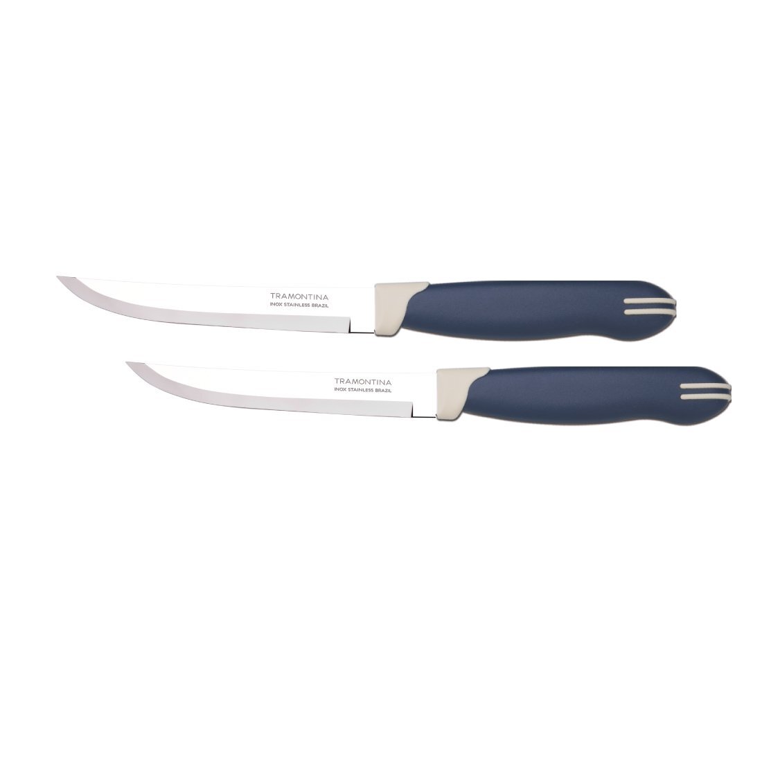 Кухонный нож гладкий с синей ручкой TRAMONTINA