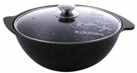 Казан а/пр литой 3,5л д/плова Кофейный мрамор TM KUKMARA