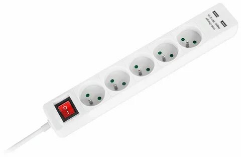 Электрический удлинитель фильтр jeet 5 разеток+2USB 3м 16А3.5кВт