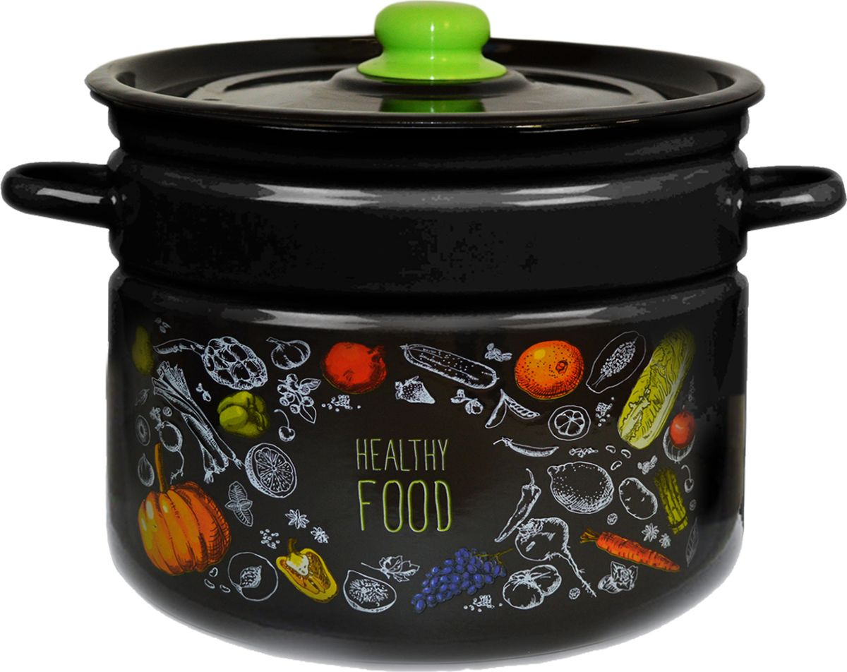 Кастрюля эмалированная цилиндрическая Healthy food 9л. -  ТМ Appetite